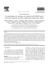 James Clark Ross Using the Autosub-2 Autonomous Underwater Vehicle Andrew S