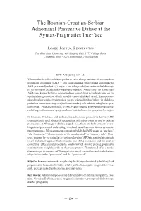 The Bosnian-Croatian-Serbian Adnominal Possessive Dative at the Syntax-Pragmatics Interface