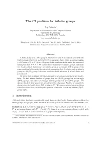 The CI Problem for Infinite Groups