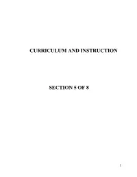 Curriculum and Instruction Section 5 of 8