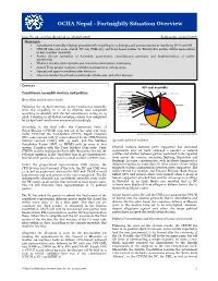 F OCHA Nepal - Fortnightly Situation Overview