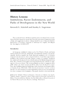 History Lessons: Institutions, Factor Endowments, and Paths Of