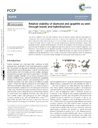 Relative Stability of Diamond and Graphite As Seen Through Bonds and Hybridizations Cite This: Phys