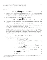 Solutions 4: Free Quantum Field Theory