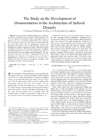 The Study on the Development of Ornamentation in the Architecture of Safavid Dynasty N