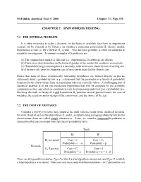 Chapter 7. Hypothesis Testing