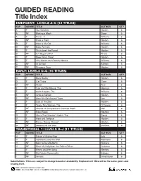 GUIDED READING Title Index