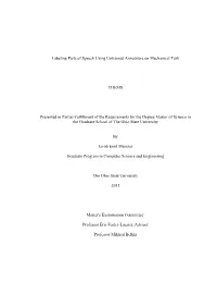 Labeling Parts of Speech Using Untrained Annotators on Mechanical Turk THESIS Presented in Partial Fulfillment of the Requiremen