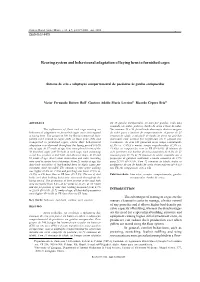 Rearing System and Behavioural Adaptation of Laying Hens to Furnished Cages