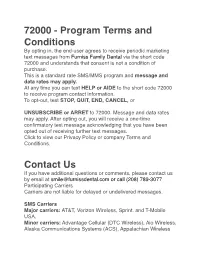 Sms Terms and Conditions