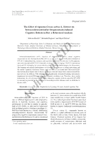 The Effect of Aqueous Crocus Sativus L. Extract on Intracerebroventricular Streptozotocin-Induced Cognitive Deficits in Rat: a Behavioral Analysis