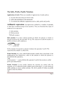 The Infix, Prefix, Postfix Notation