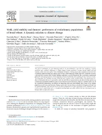 Yield, Yield Stability and Farmers' Preferences of Evolutionary