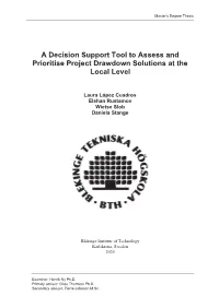 A Decision Support Tool to Assess and Prioritise Project Drawdown Solutions at the Local Level