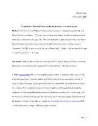 Brooke Lane 17 December 2013 Promotion of National Unity And