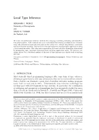 Local Type Inference