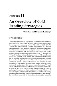 An Overview of Cold Reading Strategies