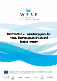DELIVERABLE 2.1 Monitoring Plans for Noise, Electromagnetic Fields and Seabed Integrity