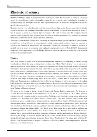 Rhetoric of Science 1 Rhetoric of Science