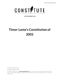 Timor-Leste's Constitution of 2002
