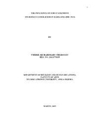 1 the Influence of Igbo Catechists on Roman
