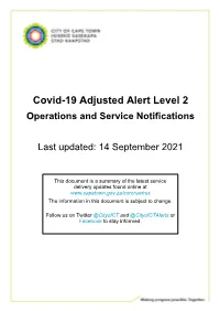 Covid-19 Adjusted Alert Level 3