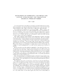 Foundations of Mathematics and Physics One Century After Hilbert: New Perspectives Edited by Joseph Kouneiher
