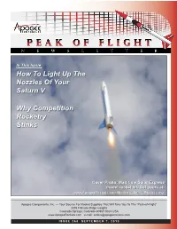 How to Light up the Nozzles of Your Saturn V Why Competition Rocketry Stinks