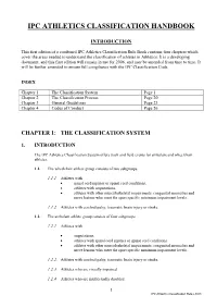 Ipc Athletics Classification Handbook