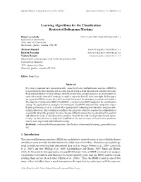 Learning Algorithms for the Classification Restricted Boltzmann