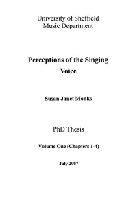 Perceptions of the Singing Voice