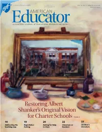 Restoring Albert Shanker's Original Vision for Charter Schools