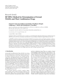 RP-HPLC Method for Determination of Several Nsaids and Their Combination Drugs