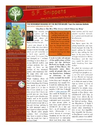 THE NOVEMBER MESSAGE of the RECTOR MAJOR from the Salesian