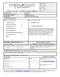 Maa 5229 Introductory Analysis 2 Change(S) Requested