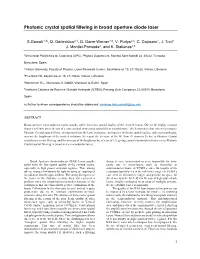 Photonic Crystal Spatial Filtering in Broad Aperture Diode Laser