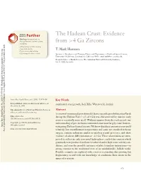 The Hadean Crust: Evidence from &gt;4 Ga Zircons