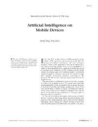 Artificial Intelligence on Mobile Devices