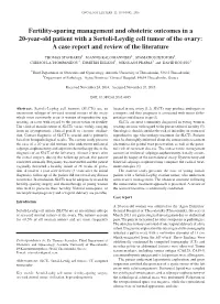Fertility-Sparing Management and Obstetric Outcomes in a 20-Year-Old Patient with a Sertoli-Leydig Cell Tumor of the Ovary: a Case Report and Review of the Literature