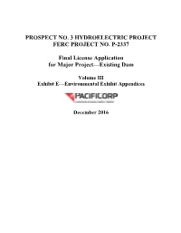 Prospect No. 3 Hydroelectric Project Ferc Project No