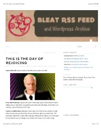 This Is the Day of Rejoicing | the Bleat