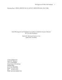Development of an Affective Construct Job Analysis