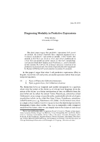 Diagnosing Modality in Predictive Expressions