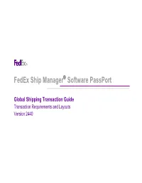 Fedex Ship Manager Software Passport