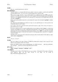 Name Description Files Notes See Also Colophon