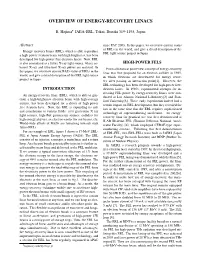 Overview of Energy-Recovery Linacs