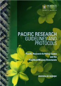Pacific Research Guidelines and Protocols