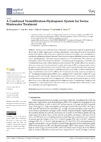 A Combined Vermifiltration-Hydroponic System