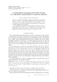 A Murnaghan–Nakayama Rule for Values of Unipotent Characters in Classical Groups