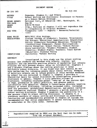 And Others School Sorting and Disclosure